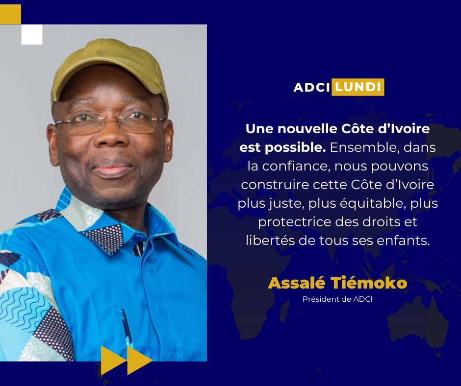 adcotedivoire's tweet photo. Excellent lundi à tous les citoyens et toutes les citoyennes de Côte d'Ivoire.
Nous sommes mobilisés jour après jour pour construire une #SociétéDeConfiance. #ADCI https://t.co/Aiub91Llxe