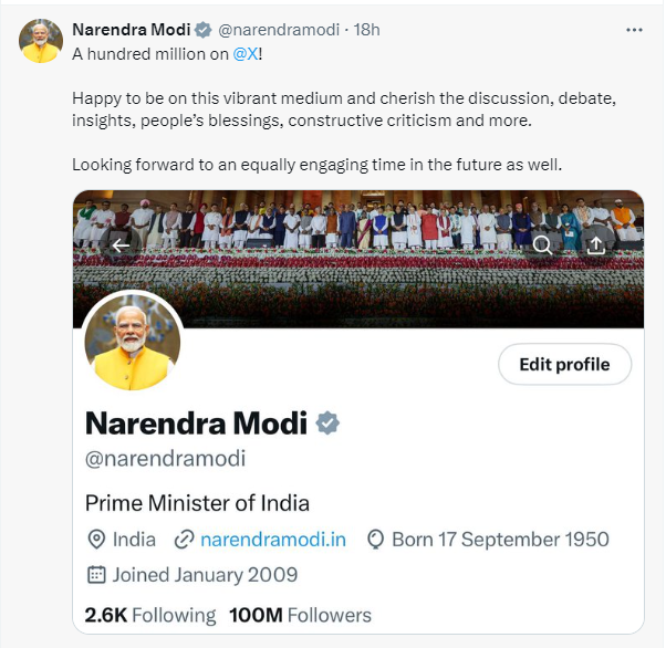 Balliyodan's tweet photo. Total Twitter users in India 23.7 M,
Total Twitter users arround world is aprox 335-368M,
76.7% Twitter followers ofMr.Modi is not from india and 30% of Twitter Userd follows him.

What a Magic !!
#TwitterWorld https://t.co/NJAWJLoviE