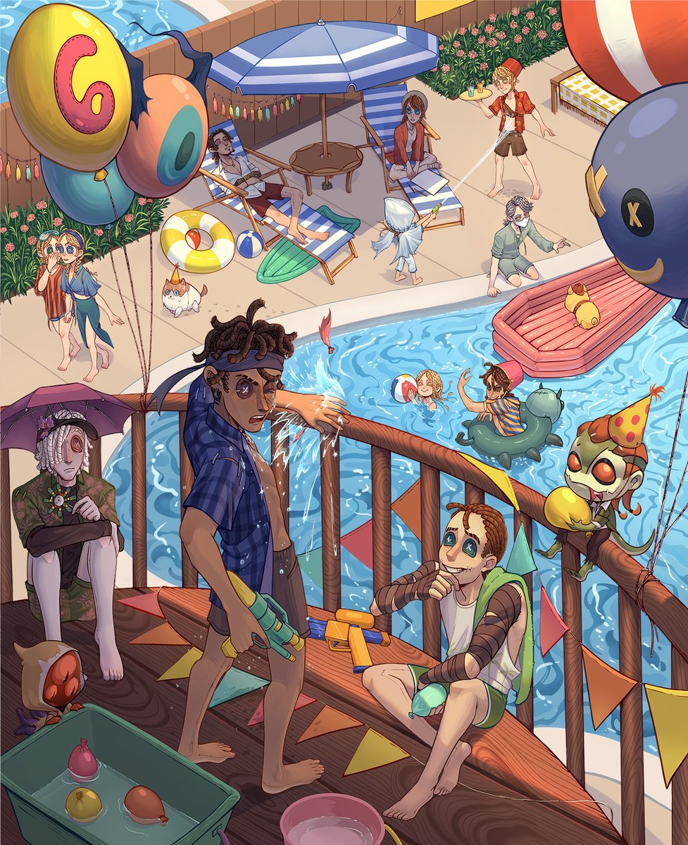 GameIdentityV's tweet photo. Dear Visitors, 
As the summer breeze arrives, so does our 6th anniversary! Share your favorite refreshing summer memories and create new moments together for a new year ahead! 
Thanks for the wonderful illustration by @cheezekeyn 
#IdentityV #IDVAnniversary https://t.co/zM8Kca95Zt