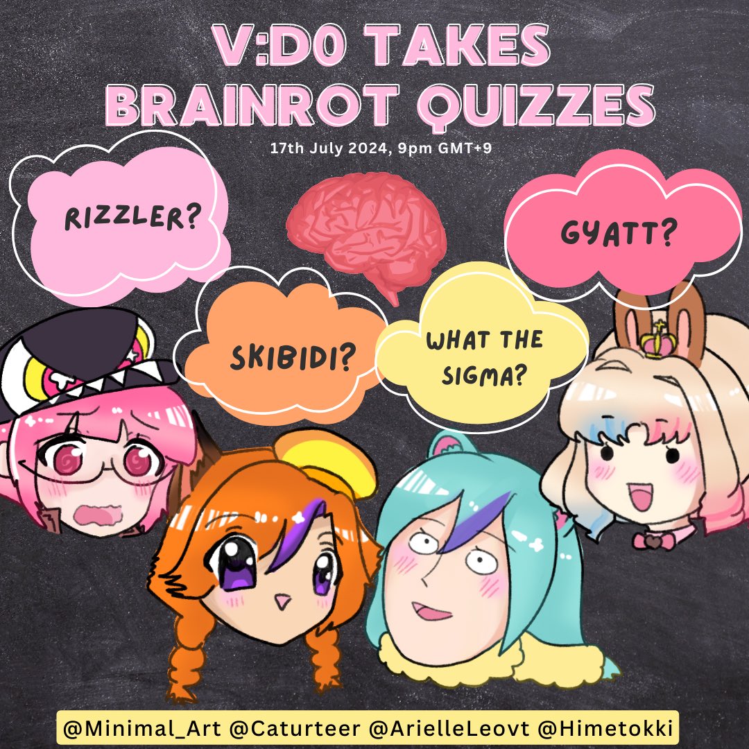vdogroup_sg's tweet photo. How bussin is your Gen Alpha slang? Well we are about to find out which of our girls is the sigma or just skibidi. Join the girls on 17th July, 9pm GMT +8. It’s going to be goated. No cap.
#vd0live #vtuberuprising #memes #vtuber #sgvtuber #vd0 #twitch #streamer #genalpha https://t.co/4KxaOYYPPr