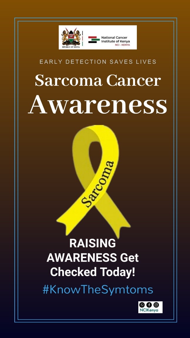 NCIKenya's tweet photo. Remember, Sarcoma and Bone cancer treatment options are   accessible in Kenya. Get checked today!
#Health, #Hope, #July #sarcomacancerday2024 #sarcomacancerday https://t.co/fZB1a5Ukwa