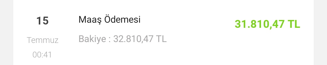 Bu gördüğünüz miktar maaş + ek ödeme + iki haftalık yol yemek (2500) + iki nöbet (400) 
Yani bu miktardan bunları çıkarttığımızda yuvarlak hesap 23 bin

EVET YANLIŞ DEĞİL 
MAAŞ 23 Bin

<a href="/Yusuf__Tekin/">Yusuf Tekin</a> <a href="/CelileErenOKTEN/">Celile Eren ÖKTEN</a>
<a href="/cengizmete/">Cengiz Mete</a> <a href="/chnkvnc/">Cihan KIVANÇ</a> <a href="/doganonurkoksal/">doğan onur köksal</a> <a href="/oguzozat/">Oğuz ÖZAT</a> <a href="/fethigurer/">Ömer Fethi Gürer</a> 📣