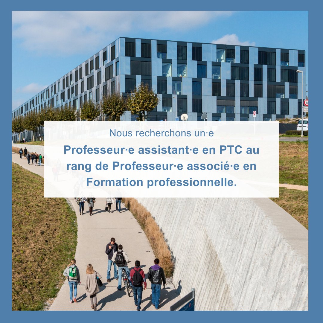 Faculté des SSP - UNIL (inactif) (@sspunil) on Twitter photo 📢 #AlerteEmploi Nous sommes à la recherche d'un·e
PROFESSEUR·E ASSISTANT·E EN PTC AU RANG DE PROFESSEUR·E ASSOCIÉ·E EN FORMATION PROFESSIONNELLE. <a href="/DesSociales/">Institut des Sciences Sociales</a>
▶️ Plus d’infos (en français): bit.ly/3xWwchM
▶️ Plus d’infos (en anglais): bit.ly/4cVkbb6 📢 #AlerteEmploi Nous sommes à la recherche d'un·e
PROFESSEUR·E ASSISTANT·E EN PTC AU RANG DE PROFESSEUR·E ASSOCIÉ·E EN FORMATION PROFESSIONNELLE. <a href="/DesSociales/">Institut des Sciences Sociales</a>
▶️ Plus d’infos (en français): bit.ly/3xWwchM
▶️ Plus d’infos (en anglais): bit.ly/4cVkbb6