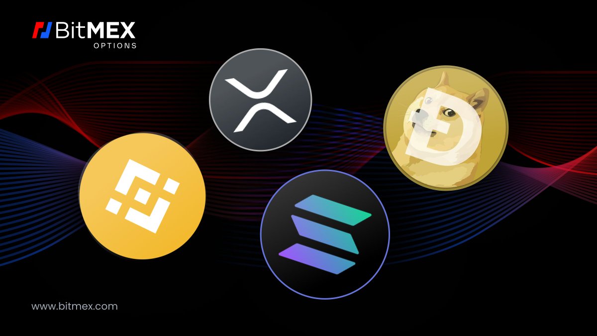 BitMEX's tweet photo. 💧Bid and asks are up +100% on all our altcoin options pairs.

Trade $SOL, $XRP, $DOGE, and $BNB on #BitMEXOptions with the deepest altcoin liquidity in the market.

https://t.co/iitVUqWTPx https://t.co/LwDIMHd7R0