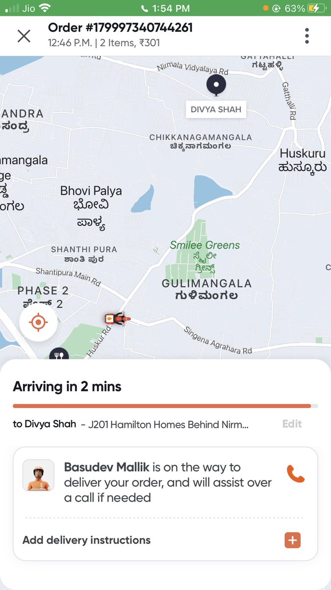 Divya_darsh's tweet photo. @Swiggy from past half an hour it shows 2 mins for delivery! I am starving here. Even delivery guy is not picking up the call. This is not acceptable!  #Swiggy #patheticService https://t.co/ltSJmOQraF