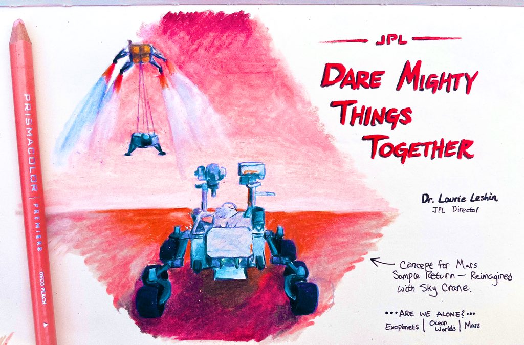Laurie Leshin @LaurieofMars—JPL’s motto is “Dare Mighty Things Together,” and there’s no more daring mission than returning samples from Mars! #COSPAR2024