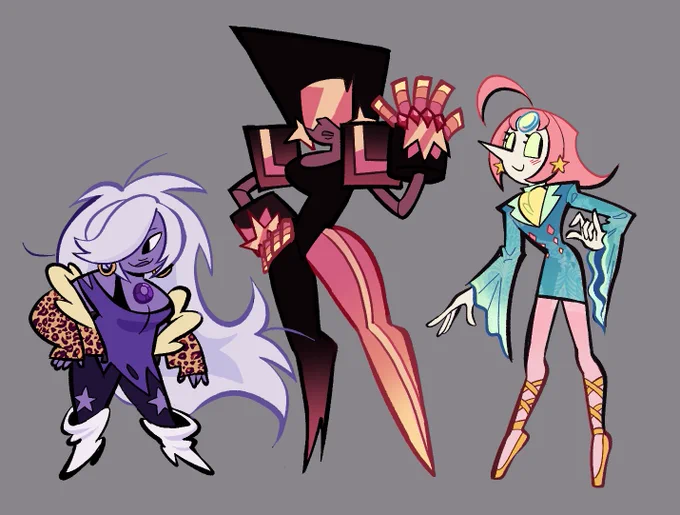 Crystal gems but hoaxghost-ized. I had this in my wip for ages, they're irritably fun to draw n design