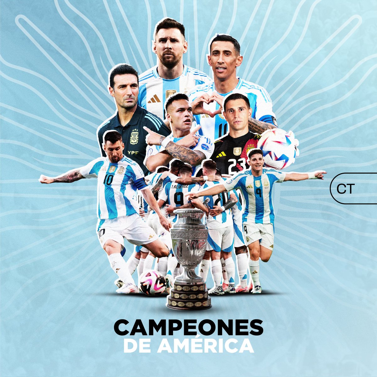 ¡SOMOS CAMPEONES DE AMÉRICA! ⭐🏆

La Scaloneta vino a Estados Unidos con el objetivo de consagrarse en esta Copa y hacer feliz a todo el pueblo argentino. Y lo logró. 

Un título más para la enorme historia de nuestra Selección. ¡VAMOS, <a href="/Argentina/">🇦🇷 Selección Argentina ⭐⭐⭐</a>! 🇦🇷