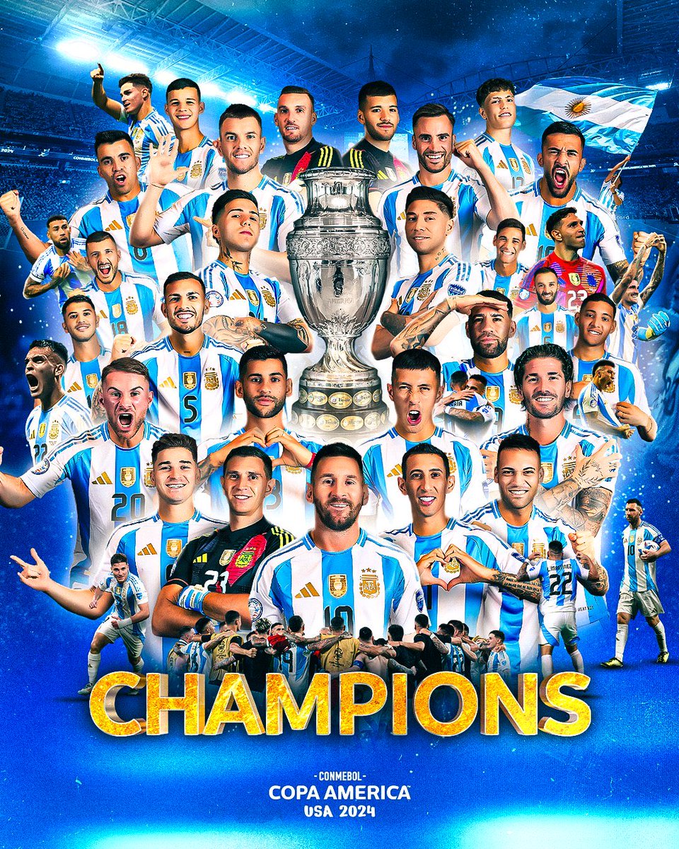 JoySportsGH's tweet image. Argentina 🇦🇷 are 2024 Copa America champions after beating Colombia 🇨🇴 1-0 in extra time.

Their 16th Copa title. Messi smiling after going off with an injury in the second half.

#JoySports
