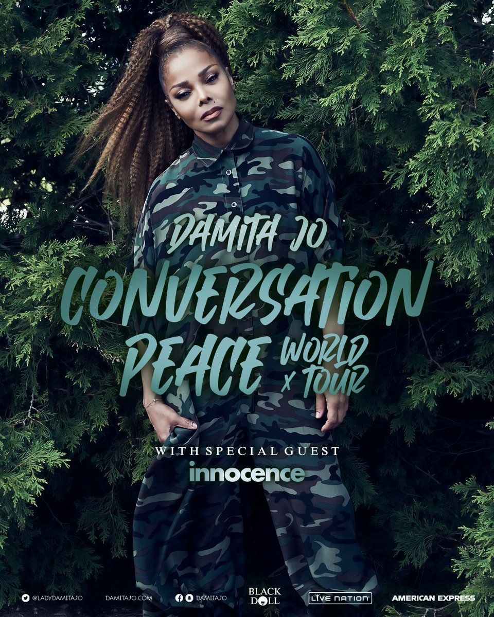 Global music icon and multi-platinum selling artist, the incomparable DAMITA JO, has announced shows in Oceania. Produced by Live Nation, the CONVERSATION PEACE WORLD TOUR will feature special guest <a href="/Innocence_UK/">Innocence</a> and begin August 24 in Perth, Australia at <a href="/RACArena/">RAC Arena</a>.