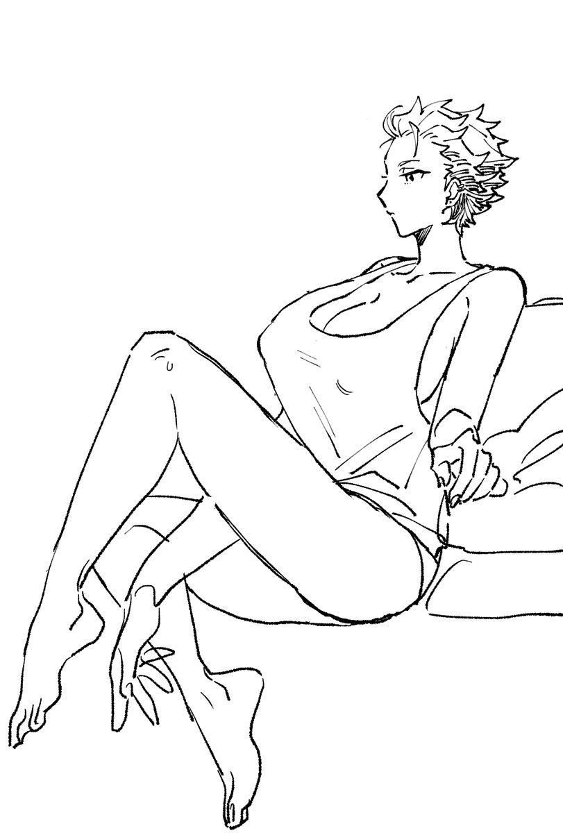 寝る時のせいいき部屋服捏造落書き。※女体化ワンクッション 
