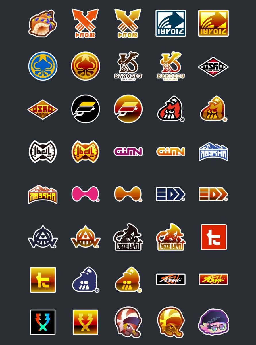 After over 2 years and spending about 70 million gold + almost all of the snails from every single Splatfest I have managed to collect all of the golden brand badges. Gear master WOOOO!