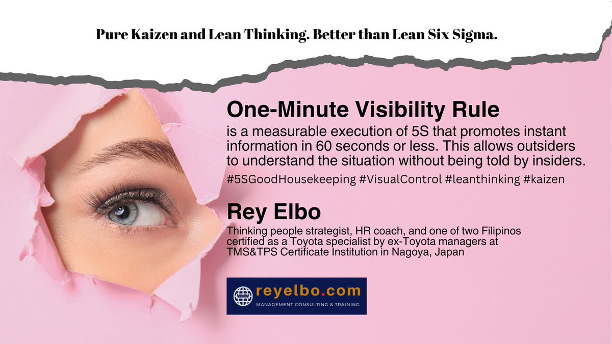 Rey_Elbo's tweet image. July 15, 2024 #MarvelousMonday
What's your reliable measure of a successful implementation of 5S?
#5S #VisualControl #leanthinking #Kaizen #LeanHR