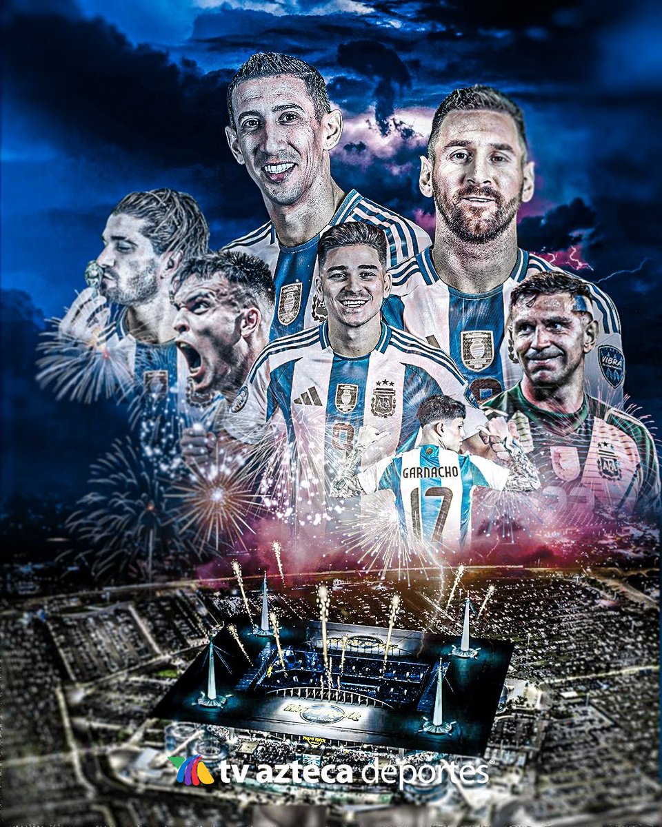 AztecaDeportes's tweet photo. ¡Bicampeones!🏆🏆
Una de las mejores generaciones de la Argentina se impuso a Colombia en la final de la Copa América 2024.
Además, se cumplió la estadística, desde 1983 hay un campeón-bicampeón-campeón en el certamen continental.👈
#FinalDeVerano #LaSensaciónDelVerano https://t.co/Rz5jGT1h5H