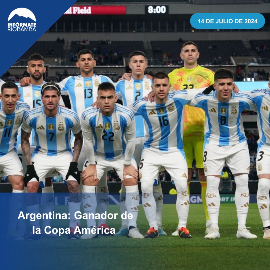 INFORIO02's tweet photo. #CopaAmerica2024  Tras el gol de Lautaro Marínez en el partido  #argentinavscolombia la selección albiceleste se declara ganadora del torneo. 
#InfoRiobamba #FinalCopaAmérica #Messi https://t.co/n0JuWGqaQJ