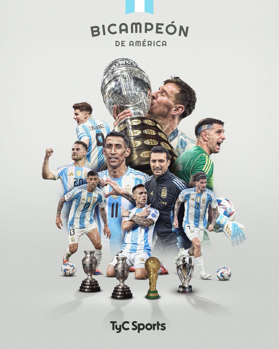 CristianDefili2's tweet photo. Bicampeón de América y Campeón Mundial, Argentina nomás señores,para los anti Argentina como siempre...la tienen bien adentro🇦🇷🏆
#Argentina #C4MPEONES #CopaAmerica2024 https://t.co/I99mofnSAO