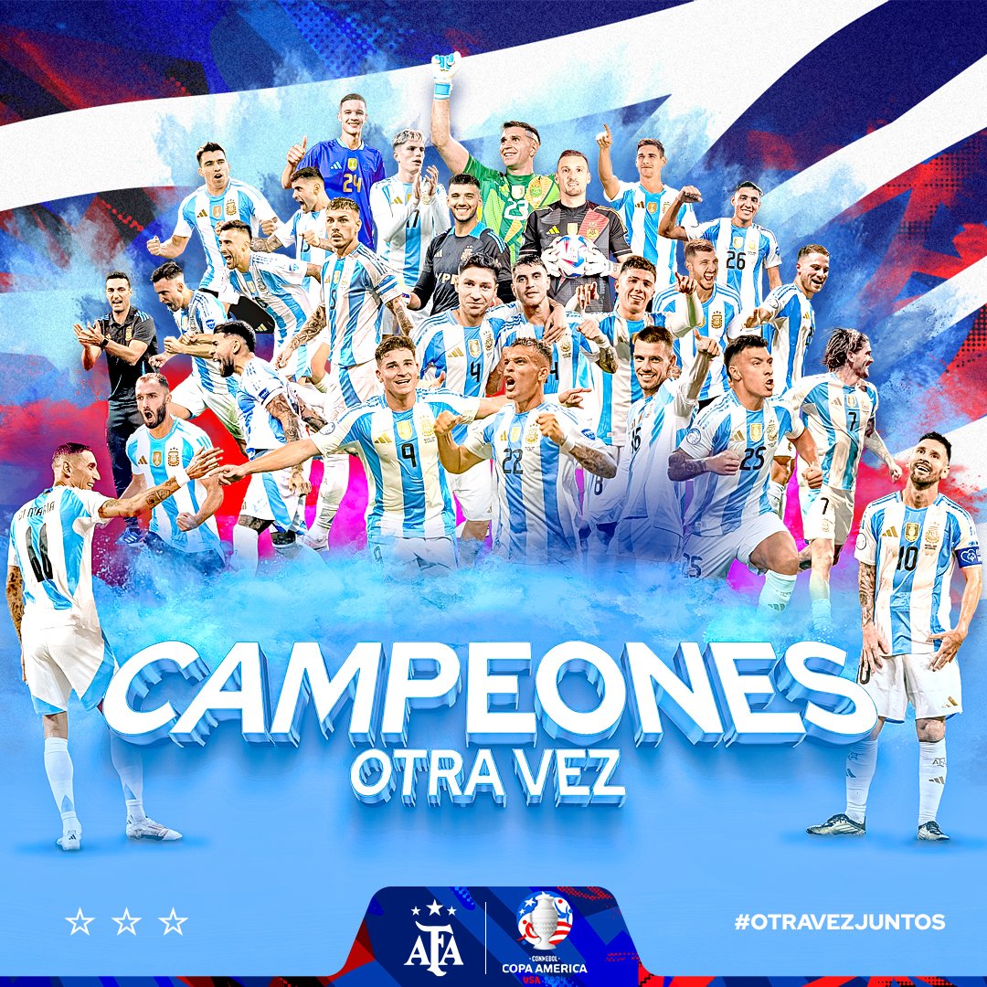 ¡Disfrutemos! 
Es una anormalidad conquistar cuatro títulos en tres años.
🇦🇷 #Argentina es bicampeón de América y, obviamente, campeón del mundo.
Insisto: disfrutemos. Porque esto también es historia en estado puro.