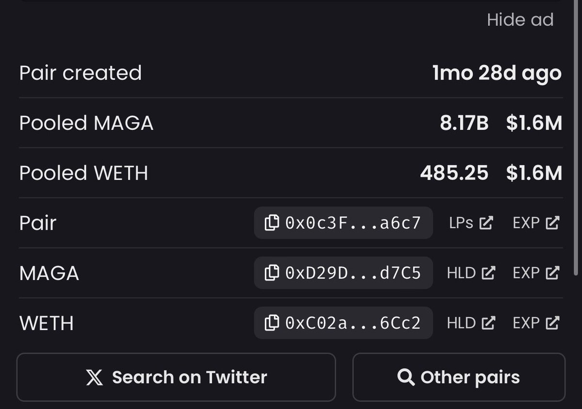 goregrizzly's tweet photo. $MAGA is STILL near the top on DEX screener

Even with a gajillion new meme coins launched last week 🫣

That has to say SOMETHING to you 

👊🏼 https://t.co/dDapRPWdKs