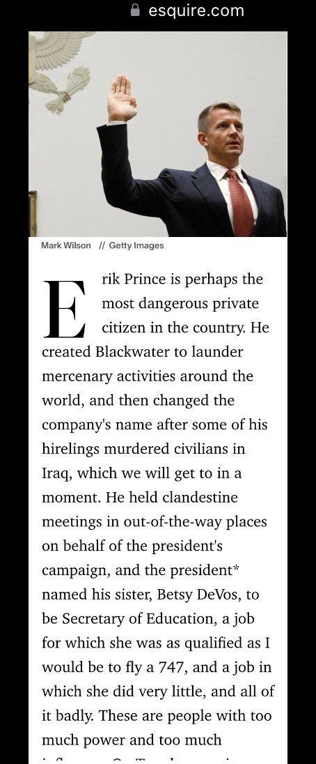 HeatherMoAndCo's tweet photo. Remember this? When Trump, on his way out the door with only a month left, pardoned #ErikPrince’s murderous war criminals? Those are not the actions of anyone who cares about “law & order” or justice. https://t.co/gjhU3NTNnK #LawlessGOP #BlackWater https://t.co/yGJJfQRHFw