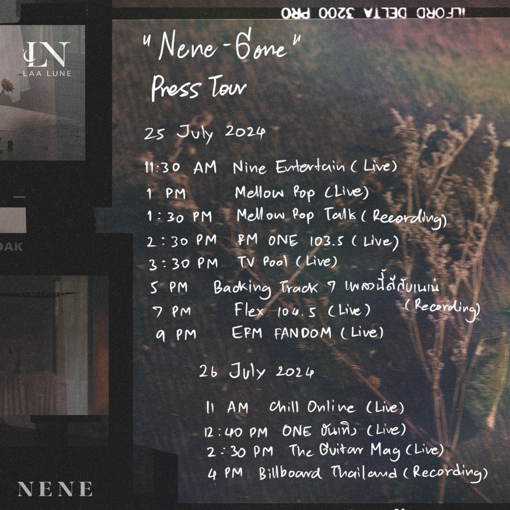 LaaluneOfficial's tweet photo. "Nene - Gone"
Press Tour
25 - 26 July 2024

#nenevader https://t.co/Mm07u4SGWO
