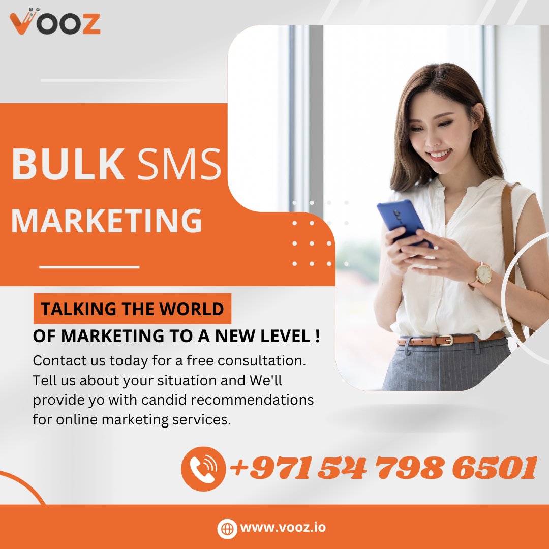 VoozTech's tweet photo. Bulk SMS Service Provider In Dubai- Vooz Tech

Contact us now for a free consultation!

Contact: +971 54 798 6501 
Mail: info@vooz.io 
Website: https://t.co/ywX7mFaJrB https://t.co/NLYLq1wXqU