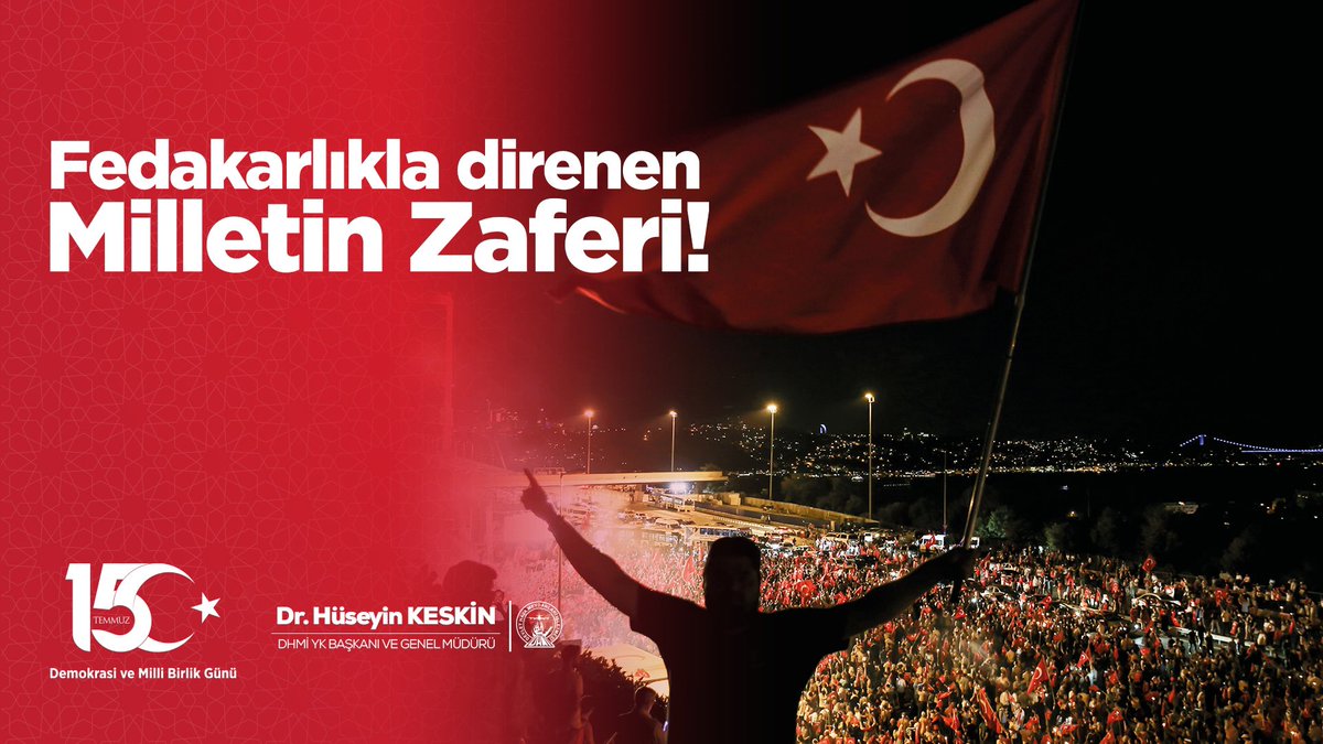 Sayın Cumhurbaşkanımız Recep Tayyip Erdoğan’ın çağrıları ve önderliğinde, Çanakkale ruhuna yaraşır şekilde yekvücut kenetlenerek, devletimizin bekasına ve millî iradeye yönelik alçak darbe girişimini bozguna uğratan, 15 Temmuz’u “Milletin Zaferi” yapan gazilerimize ve tüm