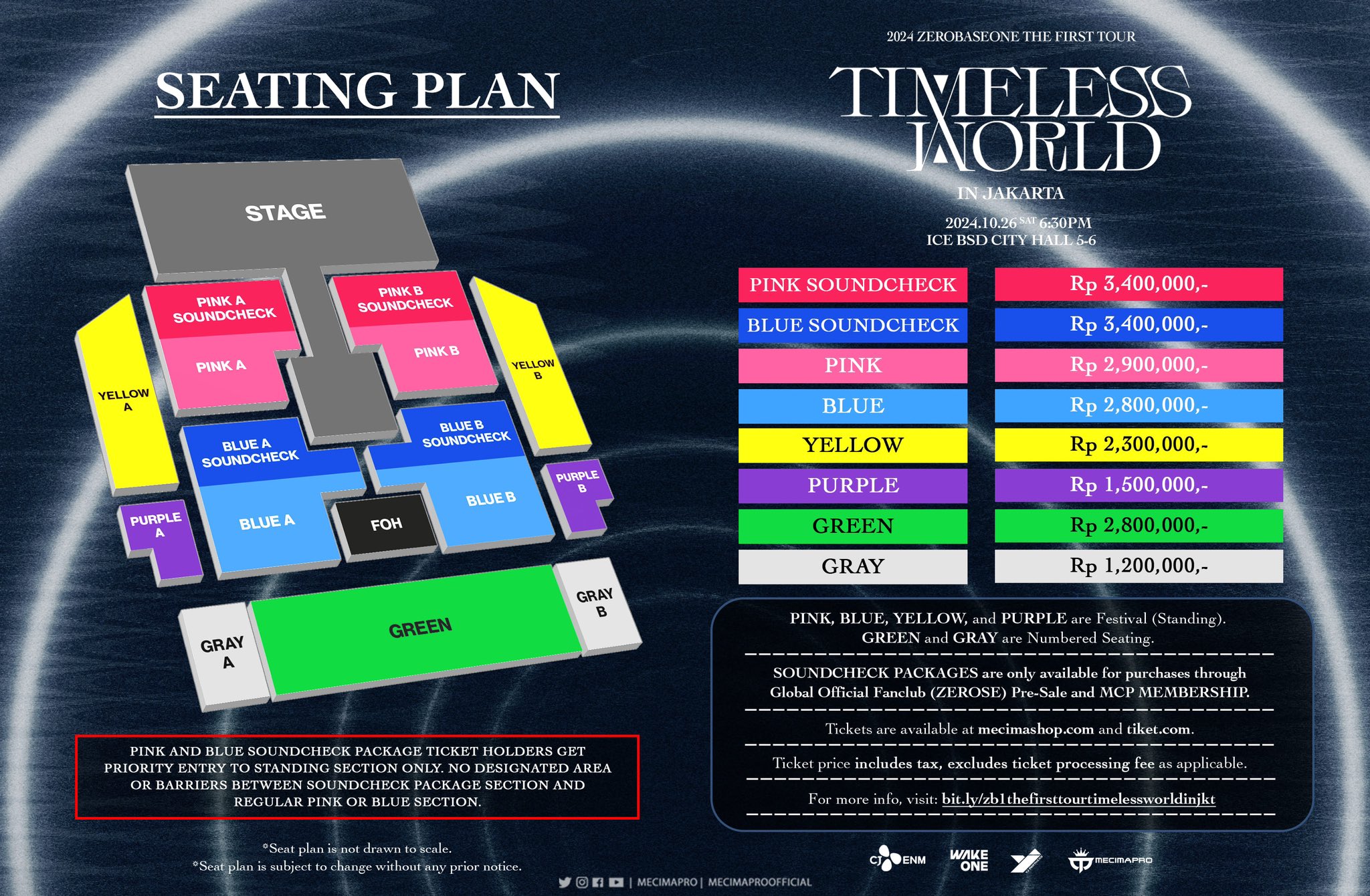 Kategori tiket konser ZEROBASEONE 