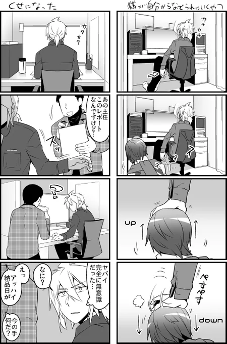 本音デルの家にいるKAITOの猫みたいなクセがついた漫画。