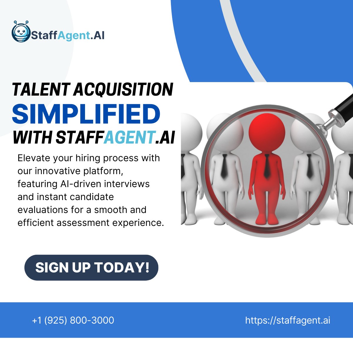 Simplify talent acquisition with STAFFAGENT.AI! Our platform provides AI-driven interviews and rapid candidate assessments for efficient hiring.
Sign up now! 
📞 +1 (925) 800-3000
🌐 [staffagent.ai]
#HRTech #AIInterviews #Recruitment