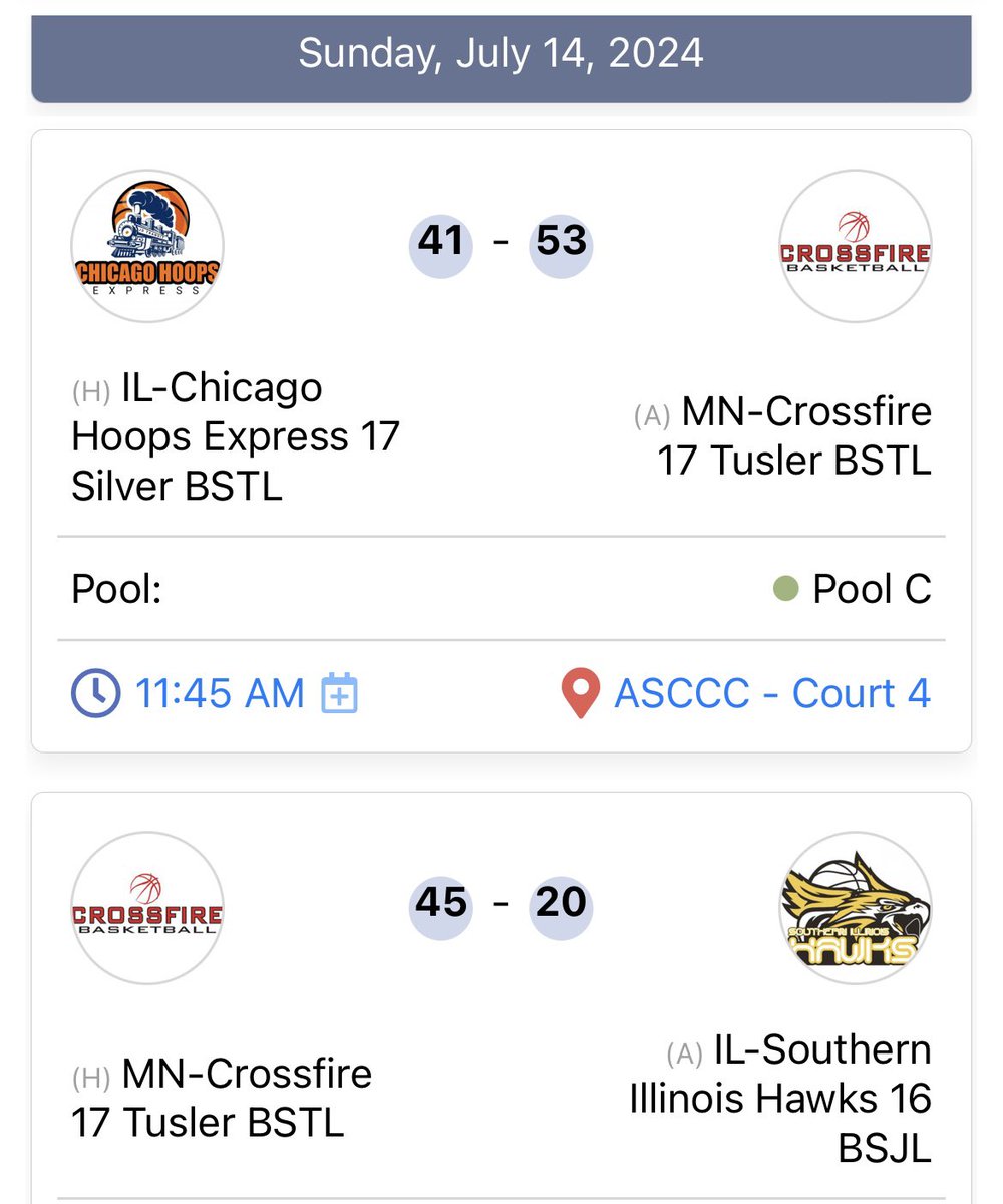 2 more W’s w/1 more game tomorrow on Day 4 at <a href="/USJN/">USJN</a>  March to the Arch…lets gooo!!!🏀🏀
<a href="/CrossfireGHoops/">Crossfire Girls Hoops MN AAU</a>