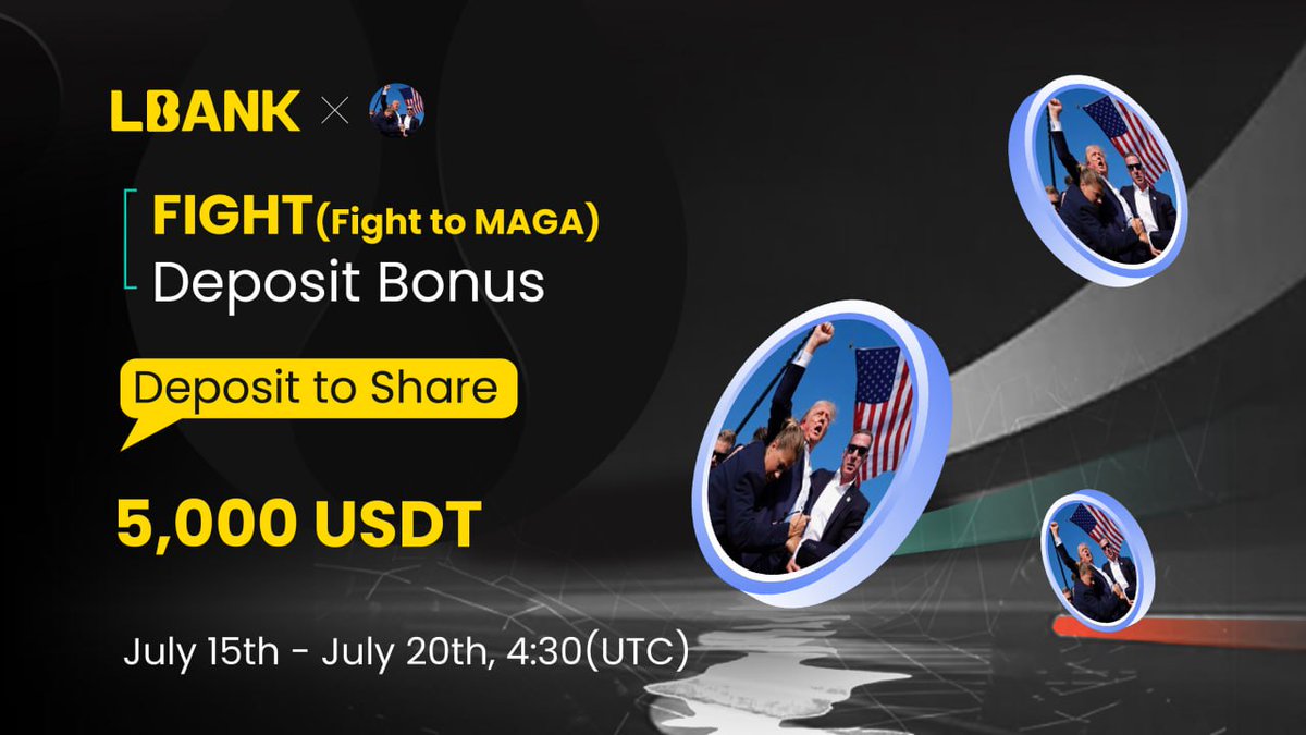 LBankIndonesia's tweet photo. 🎊Bergabunglah dalam kompetisi deposit $FIGHT (Fight to MAGA) kami untuk berbagi 5.000 USDT! @Fight2Maga
⏳15 Juli - 20 Juli, 04.30 (UTC)
👉 Berdagang Sekarang: https://t.co/OKhIGEKTk4
🔗Lihat detailnya: https://t.co/Dxfm0qyXPz
#DEPOSITBONUS #5000USDT https://t.co/Rv6eM7AX2w