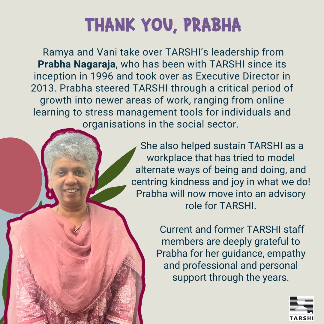 tarshingo's tweet photo. With Ramya and Vani’s appointment, we are formally adopting a co-leadership model that’s aligned with our work ethos and feminist values.

We are grateful for your love and support over the last 28 years and we hope to continue our journey with the same passion and commitment! https://t.co/YKEqcw1kj0