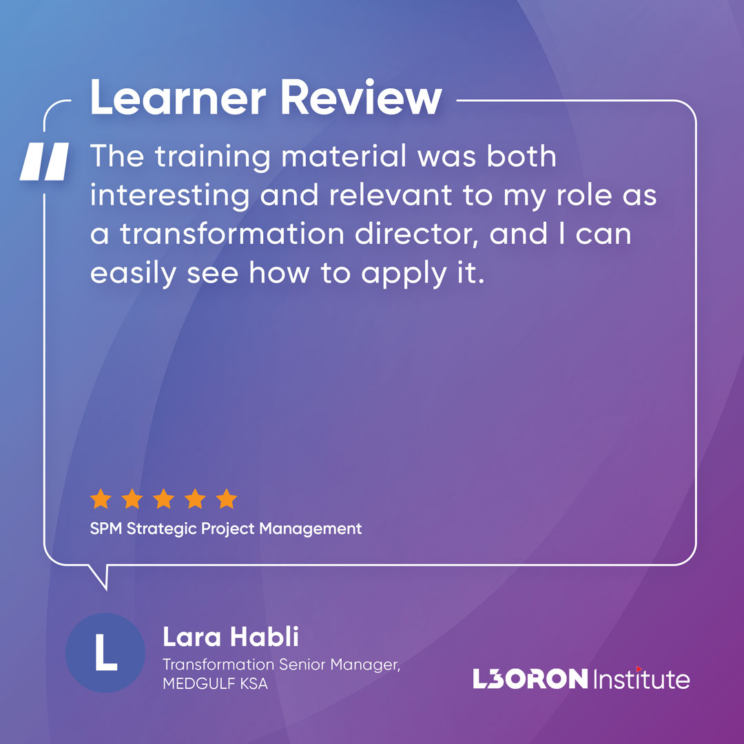 LeoronInstitute's tweet image. MEDGULF's Lara Habli, Transformation Senior Manager, found our #LeadershipThinking #Masterclass essential for her role!

Join now and gain actionable insights to drive #transformation: rb.gy/c5bahg

#ExecutiveTraining #LEORONInstitute #BusinessSuccess