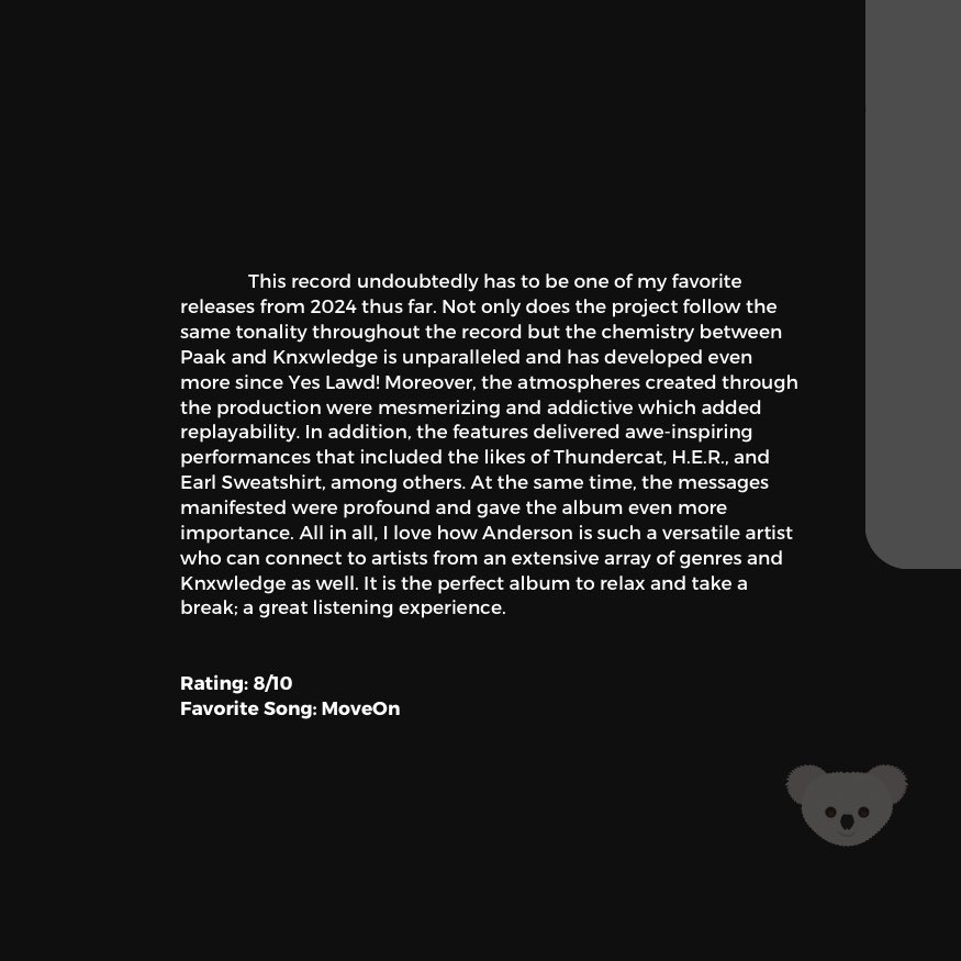 KoalaRatesMusic's tweet image. NxWorries 

Why Lawd? (2024)

Neo Soul