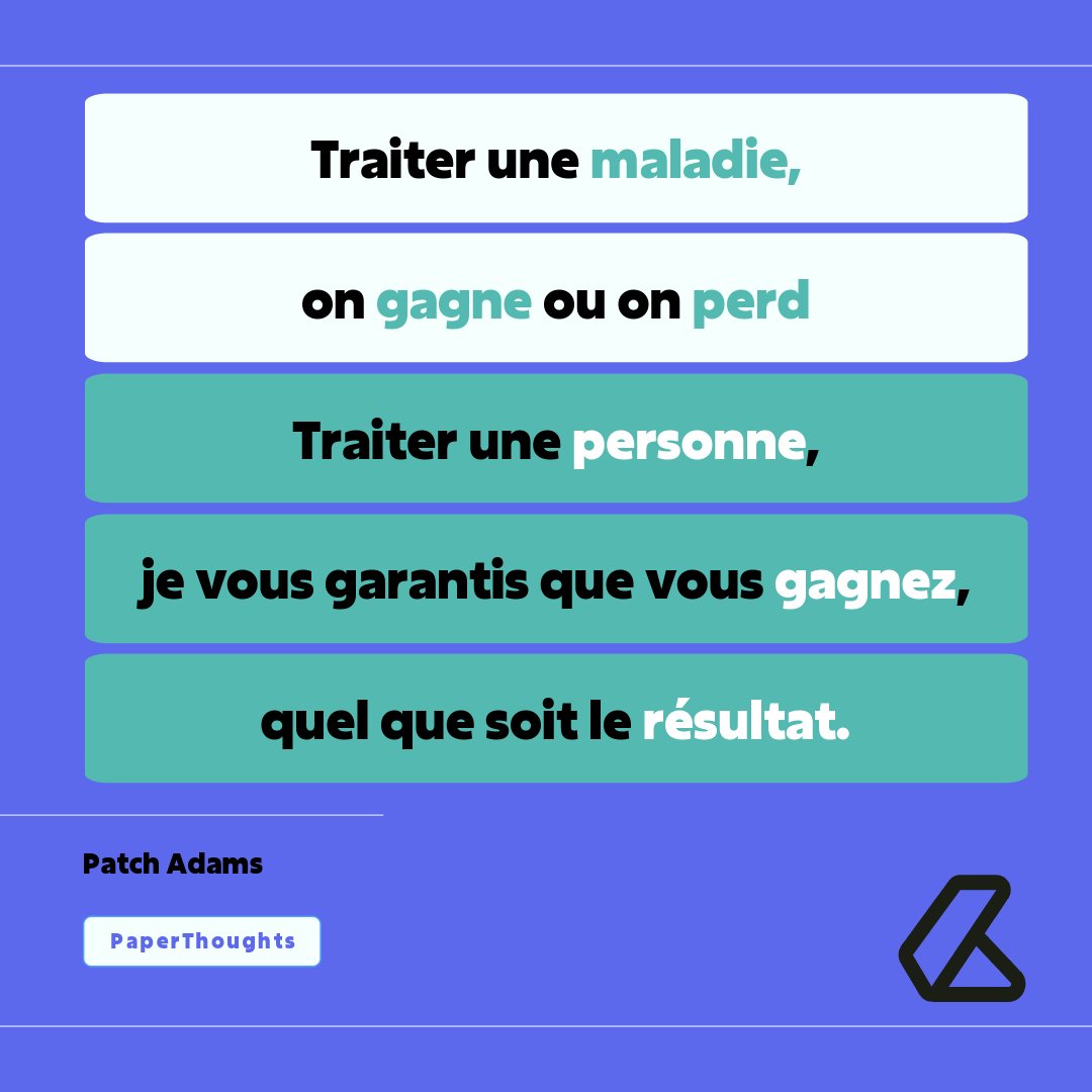 PaperDoc (@paperdoc_app) on Twitter photo Chaque patient doit être considéré comme un être humain unique, et non comme un simple cas clinique.
Adams, médecin connu pour son approche non conventionnelle de la médecine, a fondé le Gesundheit! Institute, hôpital gratuit où le rire et la compassion font partie du traitement. Chaque patient doit être considéré comme un être humain unique, et non comme un simple cas clinique.
Adams, médecin connu pour son approche non conventionnelle de la médecine, a fondé le Gesundheit! Institute, hôpital gratuit où le rire et la compassion font partie du traitement.