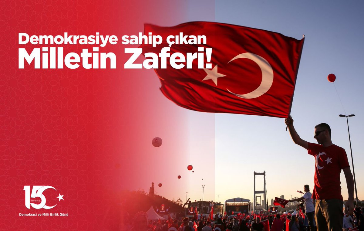 akpartiafyon's tweet photo. 15 Temmuz’da devletine, milletine, istiklâline, iradesine sahip çıkarken şehit düşen kahramanlarımıza Allah’tan rahmet diliyor, Gazilikle şereflenen, darbecilere geçit vermeyen tüm kardeşlerimize şükranlarımızı sunuyoruz. 

15 Temmuz Demokrasi ve Millî Birlik Günümüz kutlu olsun. 🇹🇷

#15TemmuzDestanı #15TemmuzMilletinZaferi