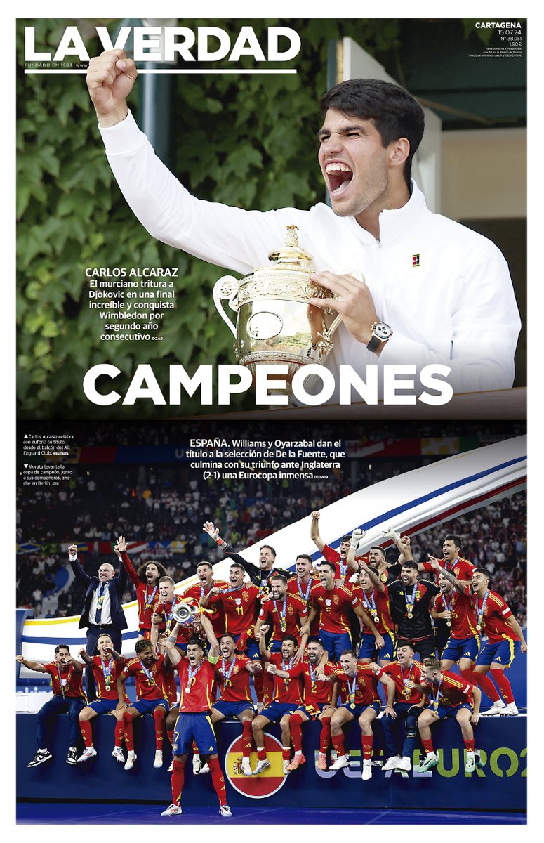 ¡Buenos días! 📰 Estas son las portadas de nuestras ediciones impresas de #Murcia y #Cartagena 
📲 Toda la información en laverdad.es