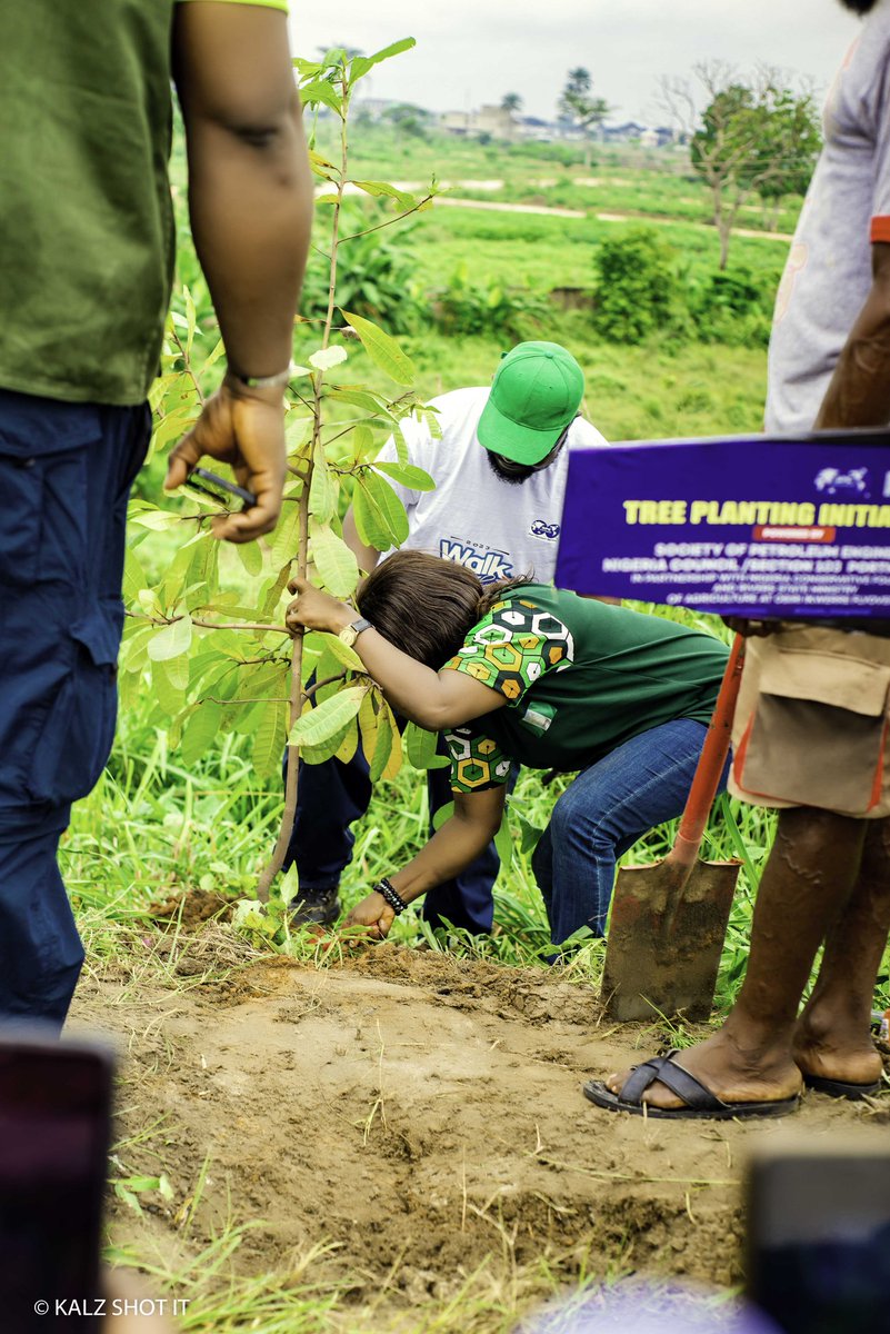 Nwonodi2nv's tweet photo. Society of Petroleum Engineers Nigeria Council/PH Section Tree Planting lnitiatives in Partnrship with Nigeria Conservation Foundation nd Rivers State Ministry of Agriculture .
Trees are life saver as they produces oxygen,improving air quality,reduces carbon emission etc.
#NCF https://t.co/8QSOpwzJCI