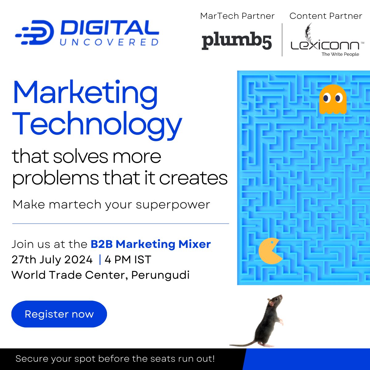 DigiUncovered's tweet image. Mark your calendars for 27 July 2024! 📅 Dive into the world of B2B marketing excellence at Kissflow Office, WTC, Perungudi, Chennai, with sessions led by Chennai's finest marketers. Reserve your seat now! bit.ly/chennai-b2b-mi… #Marketing #Chennai