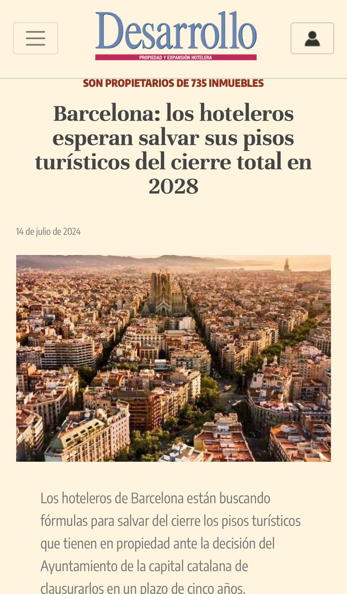 Puede parecer un meme pero no lo es, es verídico. 

Quieren que se prohiban exclusivamente los pisos turísticos de sus competidores y que los suyos sigan funcionando.