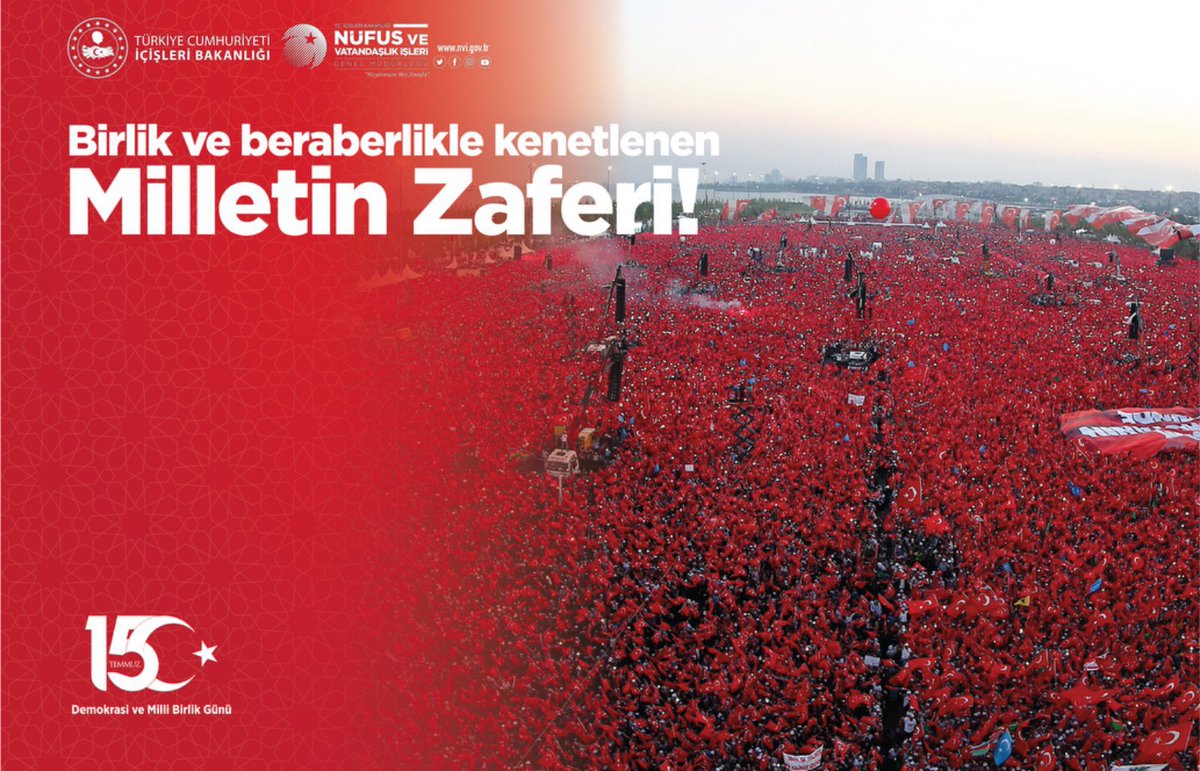 15 Temmuz’da 

🇹🇷Bağımsızlığımız
🇹🇷Ay yıldızlı bayrağımız
🇹🇷Demokrasimiz ve istikbalimiz uğruna canlarını feda eden şehitlerimizi rahmetle, gazilerimizi ve milletimizi şükranla anıyoruz..

#15TemmuzDestanı