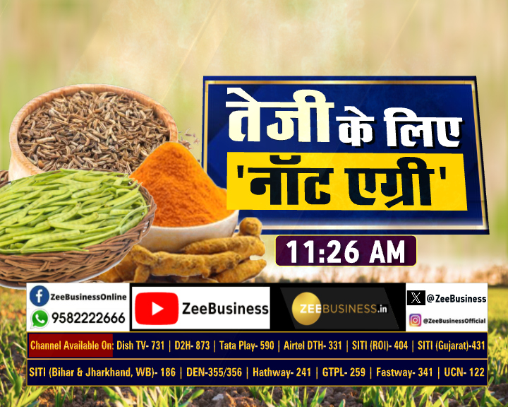 ZeeBusiness's tweet image. Coming Up @ 11:26 am

एग्री वायदा में तेजी गायब क्यों?

एग्री का हाल क्यों बेहाल?🥵

जीरा, हल्दी के क्या हैं फंडामेंटल्स?

ग्राउंड पर क्या है ग्वार का हाल?

सोने की कीमतों पर दबाव बढ़ेगा?🪙

देखिए #CommodityLIVE मृत्युंजय कुमार झा के साथ

#Commodity #Gold #Agri @MrituenjayZee