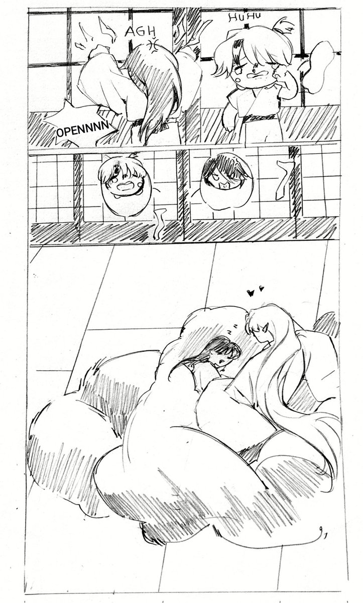 *bonus*
Setsuna: "OPEN THE DOOR QUICKLYYY"
Towa: "Why???? Dad did it again, give it back to mom huhu"
Sess: "I don't care" =)))))