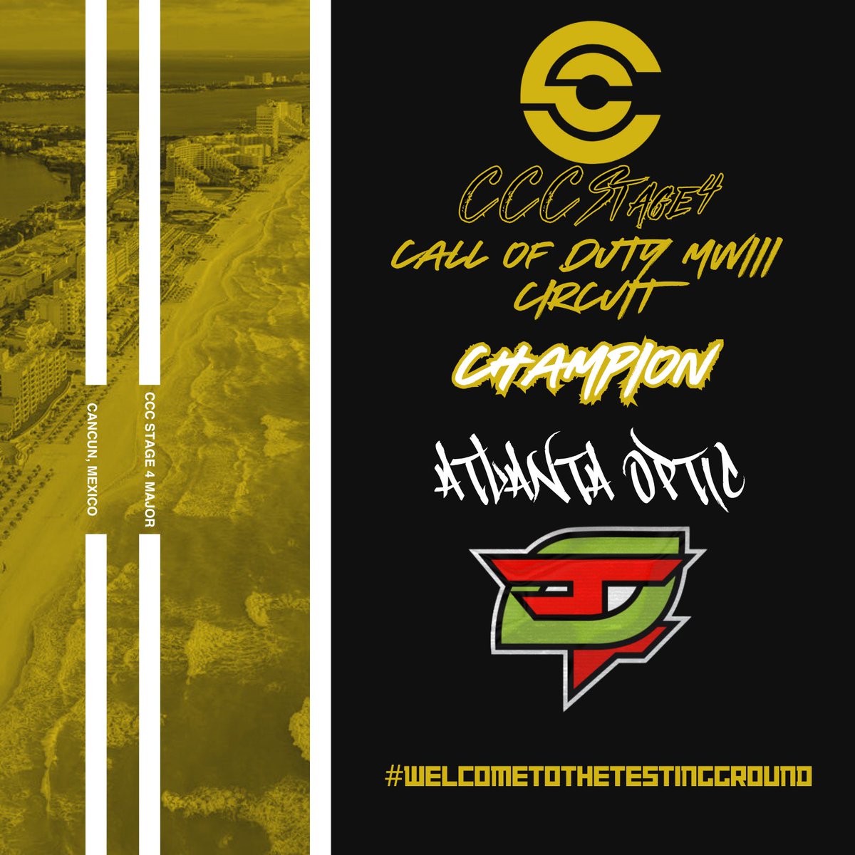 After a week of bracket play, we finally crown our MWIII Stage 4 Champion, Atlanta OpTic! Congratulations and we will see you at Champs🫡

🏆<a href="/xGopii/">x Jordan</a>
🏆<a href="/VisionSZN1/">愛</a> 
🏆<a href="/Antifyed_/">An☥i</a> 
🏆@imichaels_
🏆<a href="/natthanabundis/">nate</a> 
🏆<a href="/jxxen/">Jaden</a> 

#WelcomeToTheTestingGround