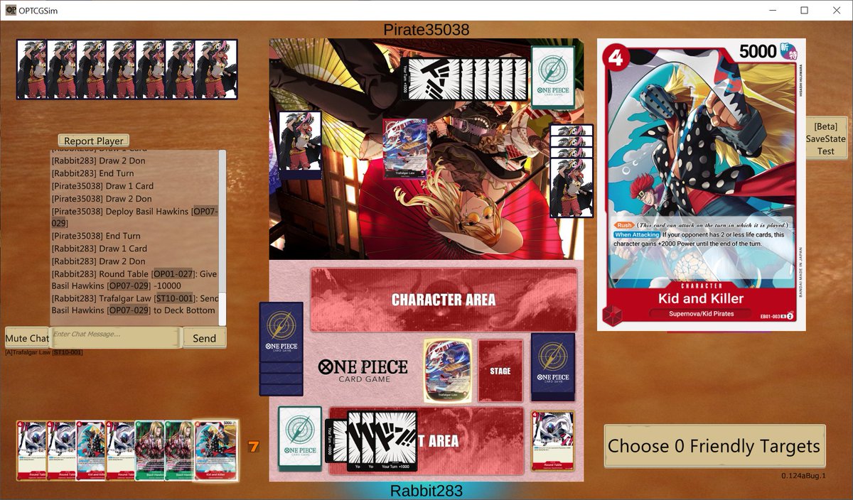 maebatsu's tweet photo. Replacement effects finally working...??
One more big project to tackle before next release. If you can't wait, there will be a windows Dev version for testing this + the 'bonney' combat freeze fix + all the new starter deck cards in the Batsucord probably tomorrow. https://t.co/FDhaKTgOpZ
