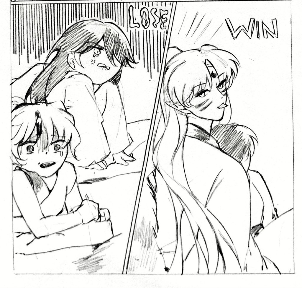 Sesshoumaru: "Wife is true love, children are trouble"

I'm a bit artblocked, these days so I don't draw much, but I still try my best to draw them because they take up everything in my mind 🥹
#SessRin