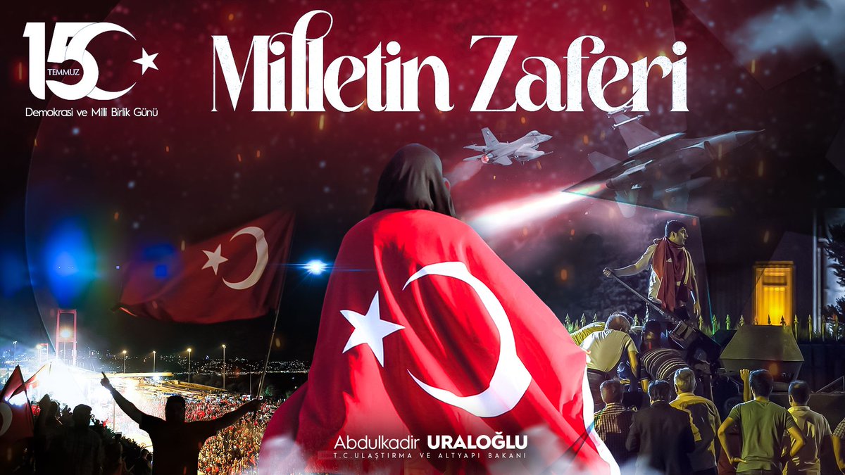 Bu zalimlere boyun eğmeyen bir "Milletin Zaferi"...

Hainlerin karartmaya çalıştığı geceyi aydınlık kılanlar!
Ömerler, Dursunlar, Aliler, Cennetler, Ahmetler darbecilere boyun eğmediler!

Vatan, bayrak, ezan uğruna bin ölür bin uyanırız dediler!

Ölmediler...

#15Temmuz