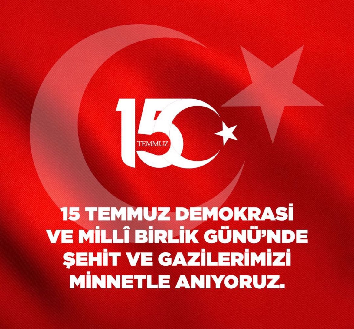15 Temmuz Demokrasi ve Milli Birlik Günü’nde tüm şehitlerimizi saygı ile anıyoruz.