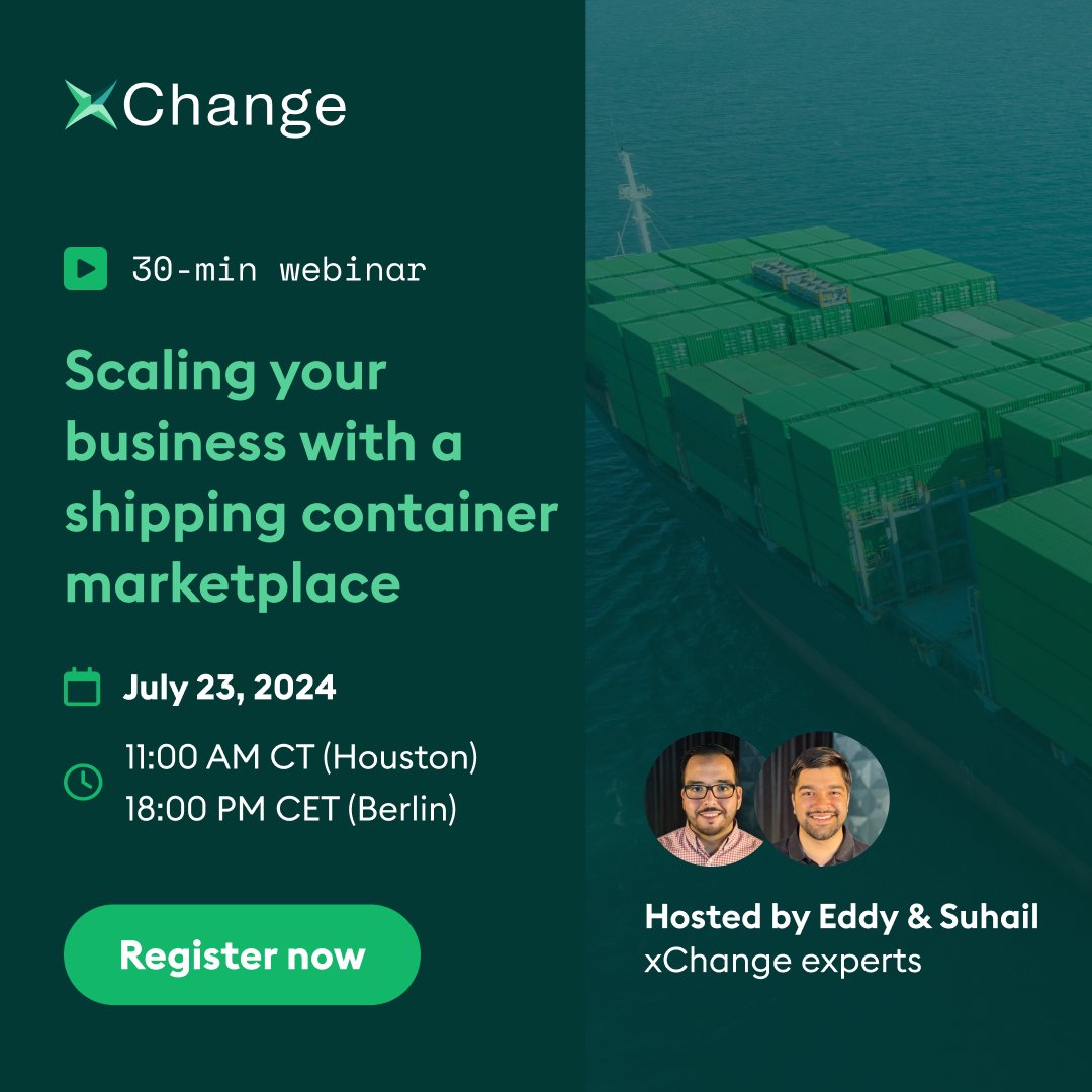 XLPNetwork's tweet image. Discover how a container marketplace can help you buy, sell, and lease shipping containers beyond your current network. 

🔗 FREE Registration:  bit.ly/462CWat

#Webinar #ContainerLogistics #ContainerTrading #SupplyChain #Networking