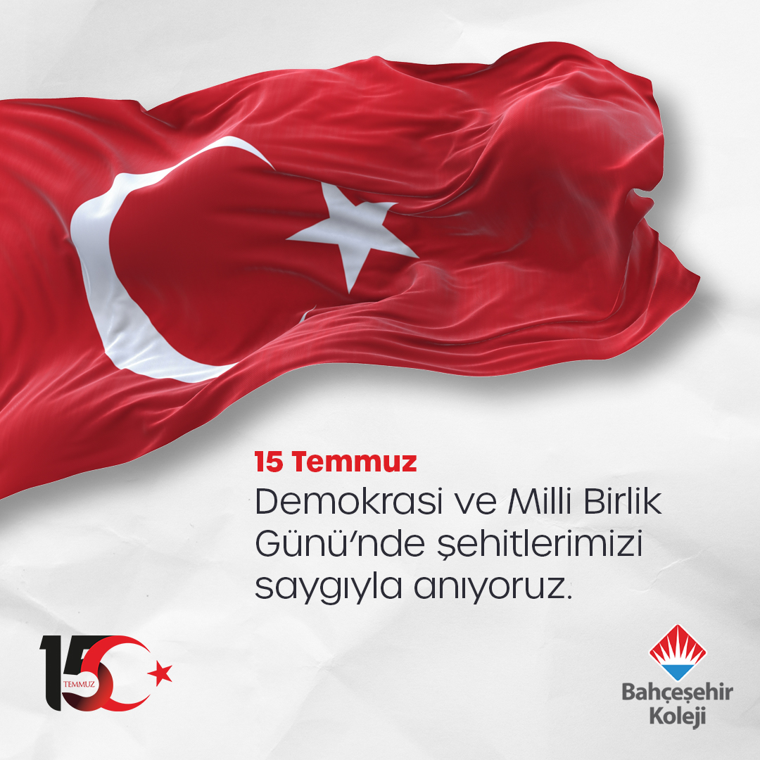 15 Temmuz Demokrasi ve Milli Birlik Günü’nde şehitlerimizi saygıyla anıyoruz.